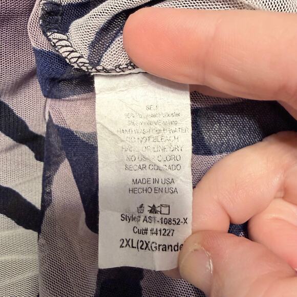 Madrag Y2K zebra sheer flare wide leg pant with ruffle plus size 2X USA made - Picture 6 of 9